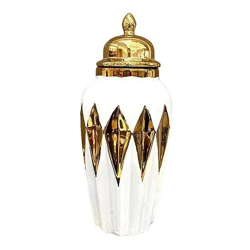 Enakshi Ginger Jar with Lid Decor Ceramic Jar Vase for Dorm Drawing Room Anniversary Small|Home & Garden | Home D?©cor | Other Home D?©cor