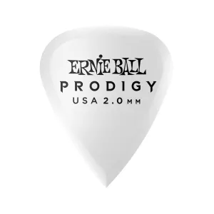 Ernie Ball Standard Prodigy 2.0mm Guitar Picks, White, 6-Pack