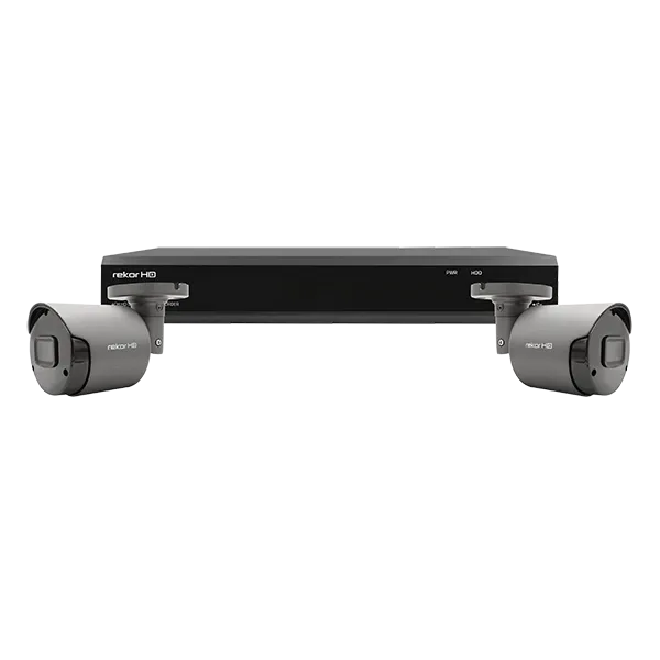ESP RHD4KB2G1TB Rekor HD 4 Channel HD 1TB 2x Grey Bullet Camera Kit
