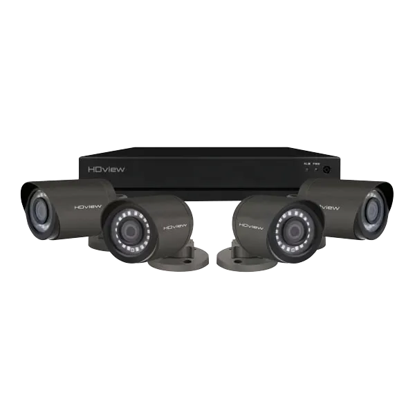 ESP SHDV4KB4G2TB HDview 4MP Super HD 4 Channel 2TB 4x Grey Bullet Camera Kit