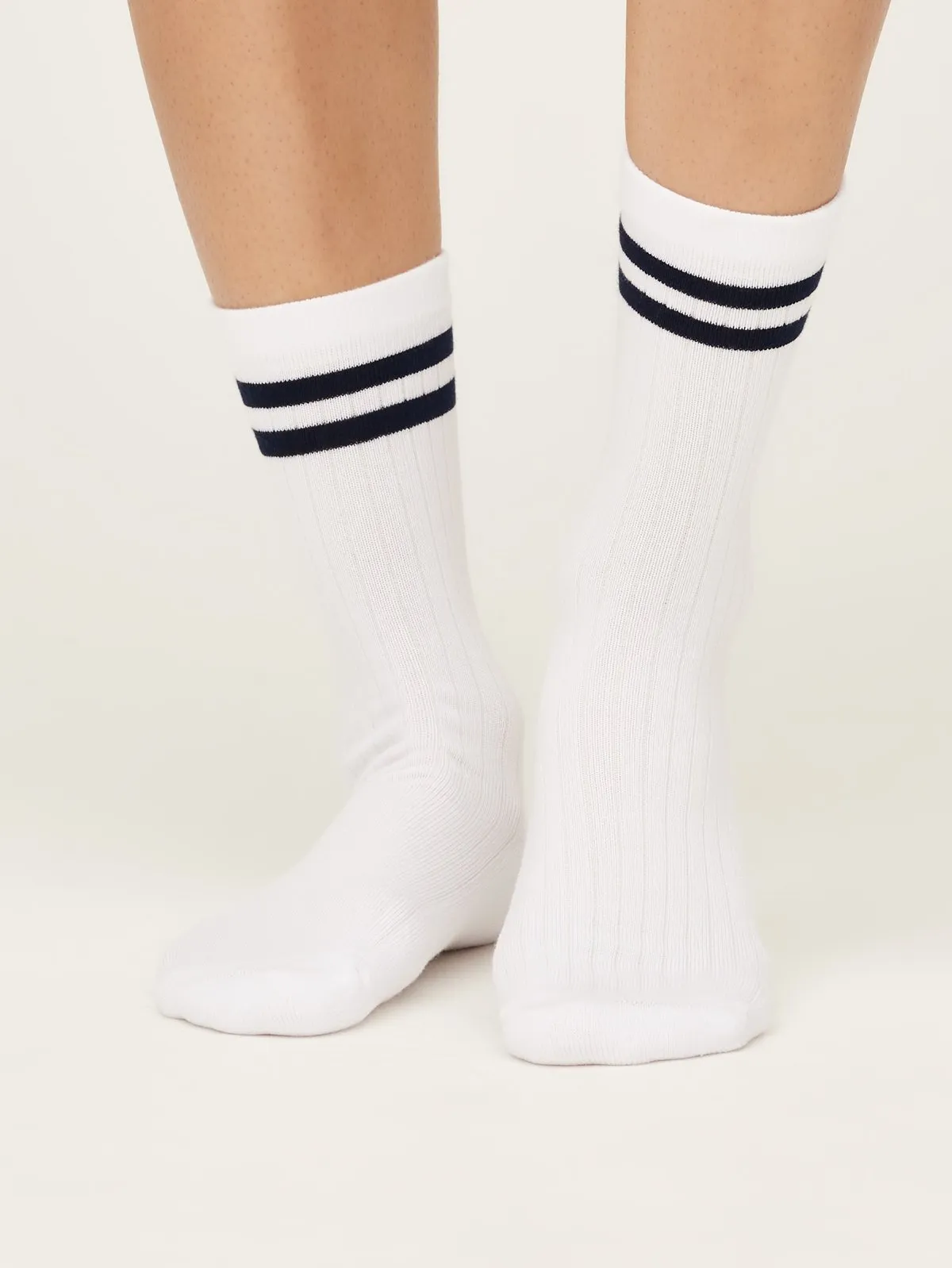 Essential Organic Cotton Sports Socks in White by Thought, Size 4-7