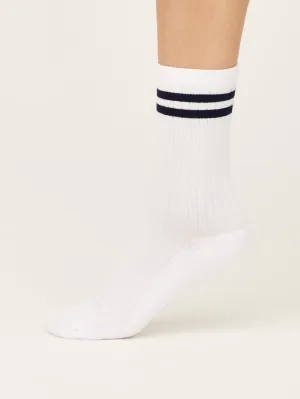 Essential Organic Cotton Sports Socks in White by Thought, Size 4-7