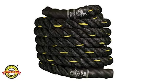 ESSKAY Uttam Rope Pro Black Battle Rope Exercise Rope 1.5 INCH (50 Feet)