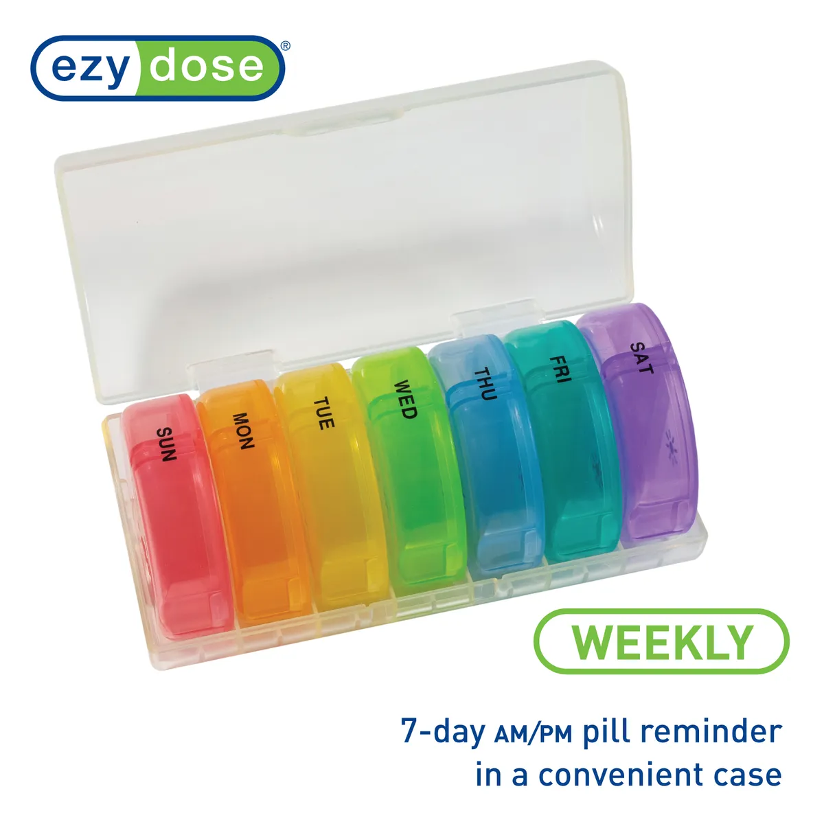 Ezy Dose® Weekly AM/PM Circular Pill Planner, Rainbow