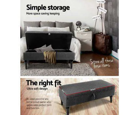 Fabric Storage Ottoman - Grey