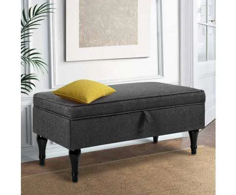 Fabric Storage Ottoman - Grey