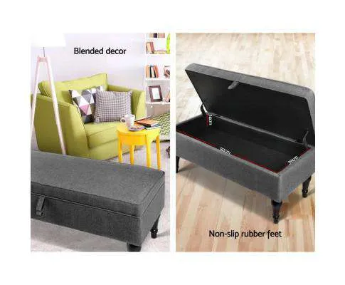 Fabric Storage Ottoman - Grey