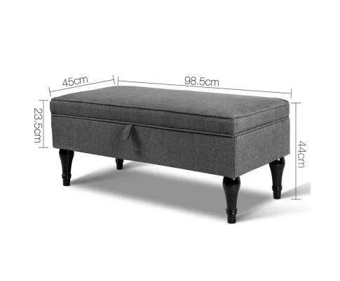 Fabric Storage Ottoman - Grey