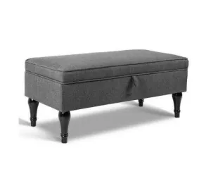 Fabric Storage Ottoman - Grey