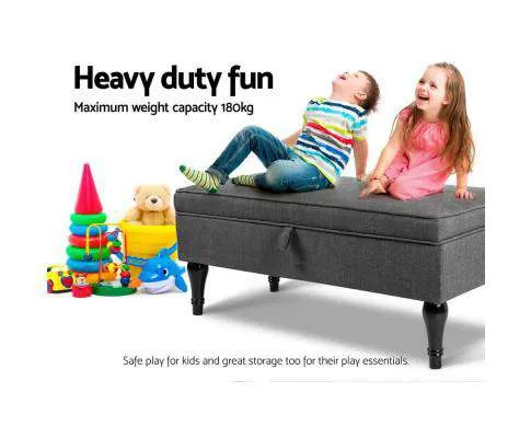 Fabric Storage Ottoman - Grey