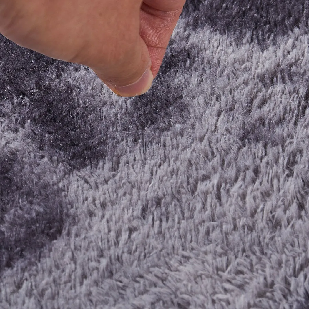Floor Rug Shaggy Rugs Soft Large Carpet Area Tie-dyed Midnight City 140x200cm