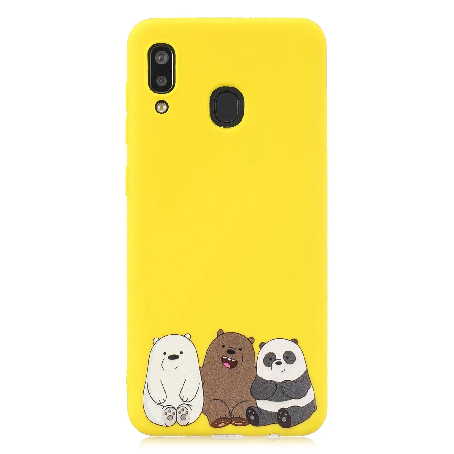 For Samsung A30 A20 TPU Full Cover Cartoon Pattern Solid Color Protective Phone Case with Adjustable Bracket 7