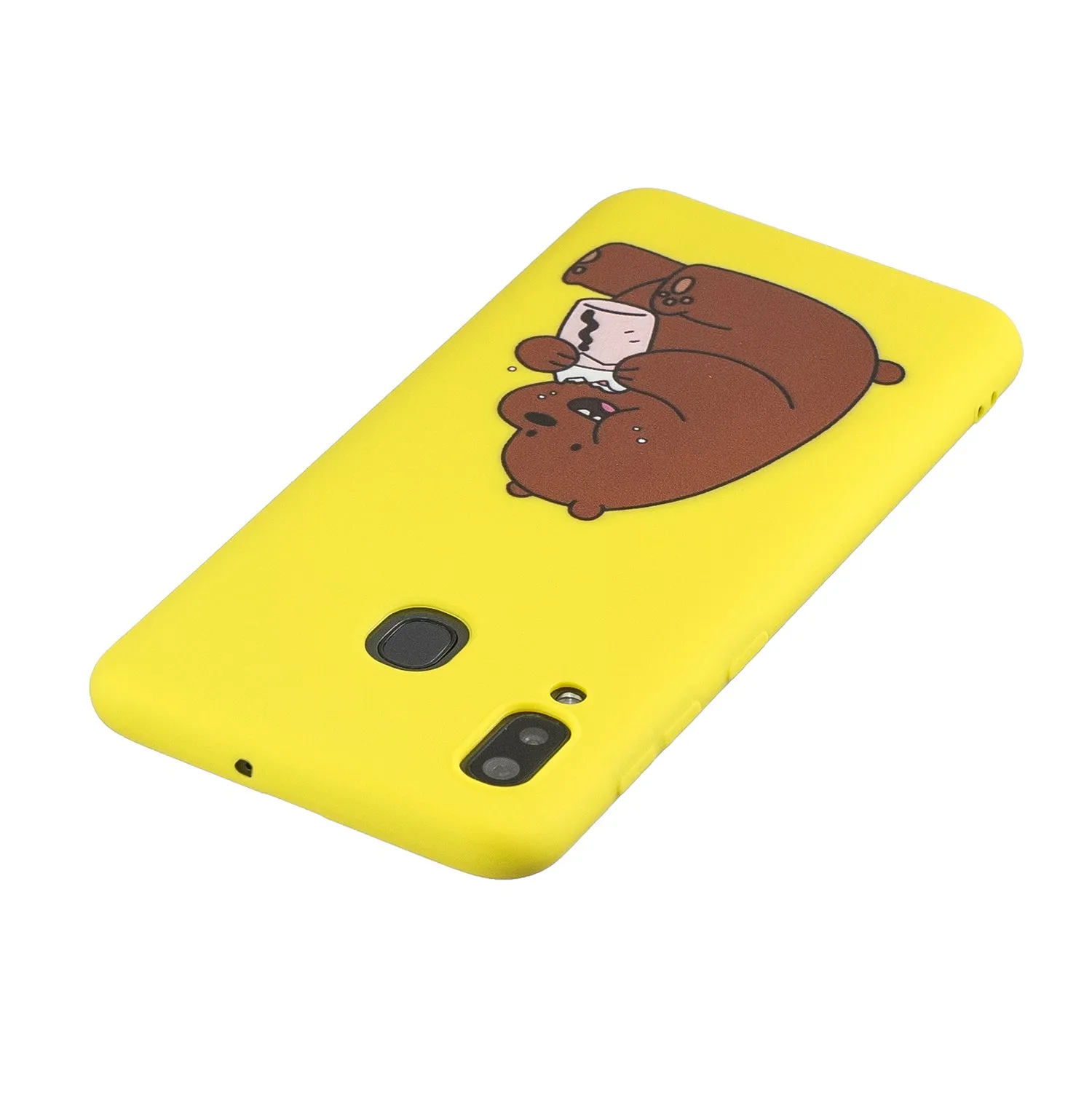For Samsung A30 A20 TPU Full Cover Cartoon Pattern Solid Color Protective Phone Case with Adjustable Bracket 8