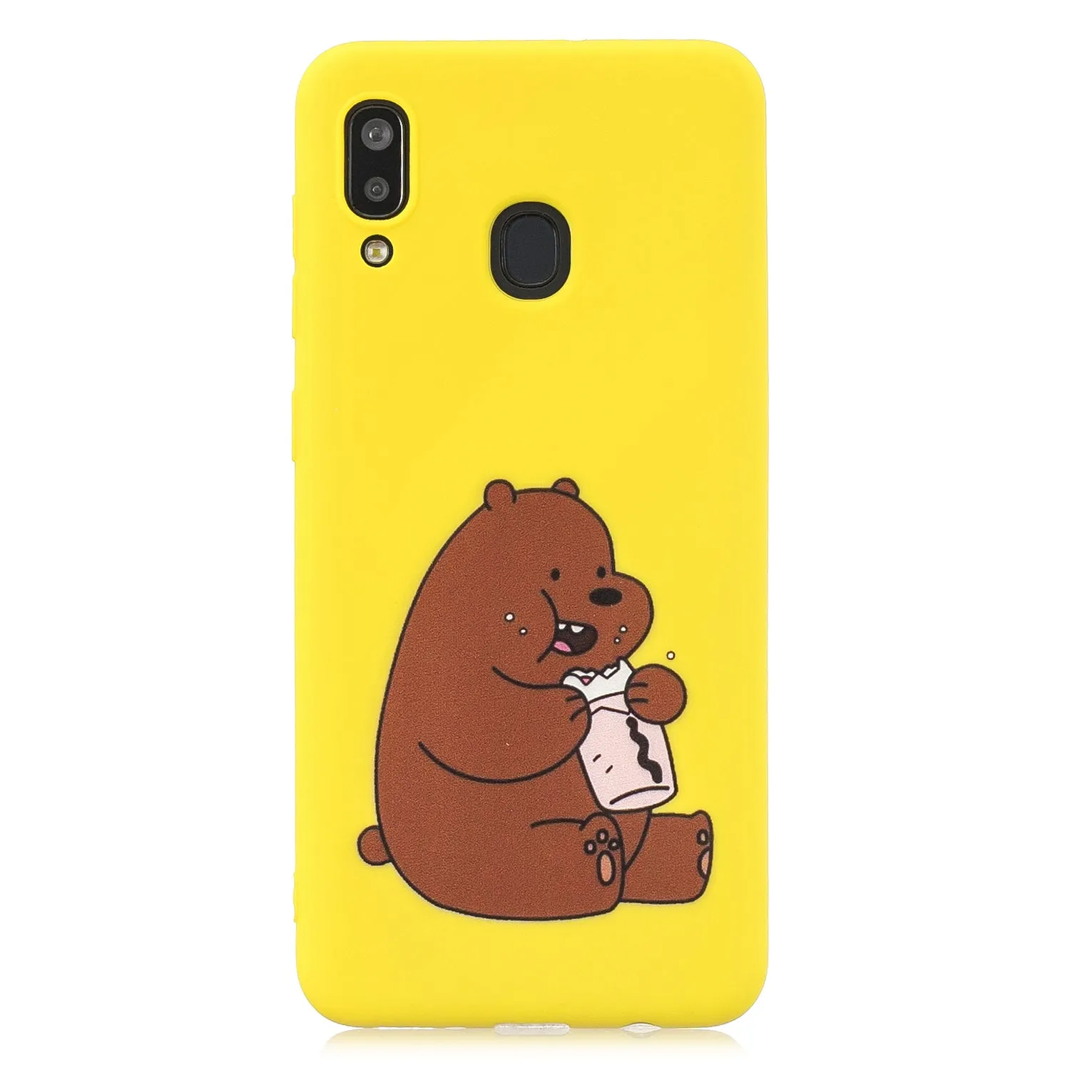 For Samsung A30 A20 TPU Full Cover Cartoon Pattern Solid Color Protective Phone Case with Adjustable Bracket 8
