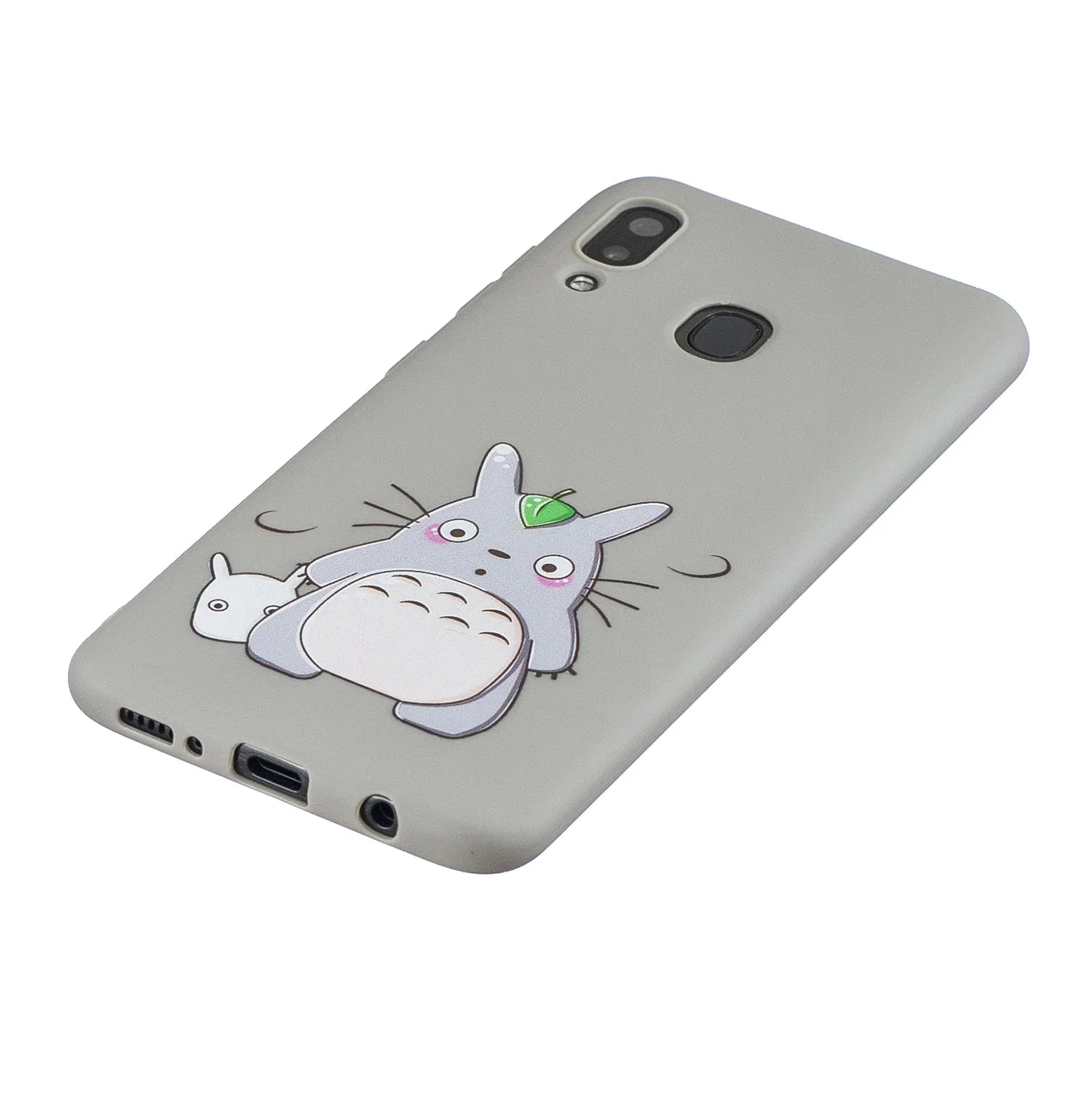 For Samsung A30 A20 TPU Full Cover Cartoon Pattern Solid Color Protective Phone Case with Adjustable Bracket 8