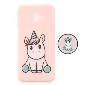 For Samsung J6 PLUS Non-Slip TPU Bumper Case Shockproof Full-Body Protective Case Cover with Adjustable Bracket 6