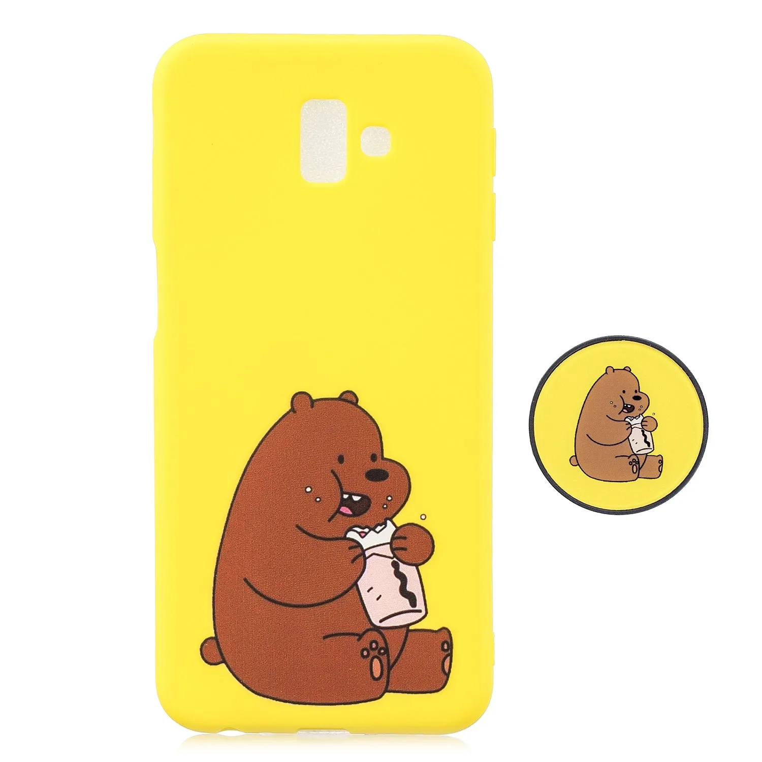 For Samsung J6 PLUS Non-Slip TPU Bumper Case Shockproof Full-Body Protective Case Cover with Adjustable Bracket 8