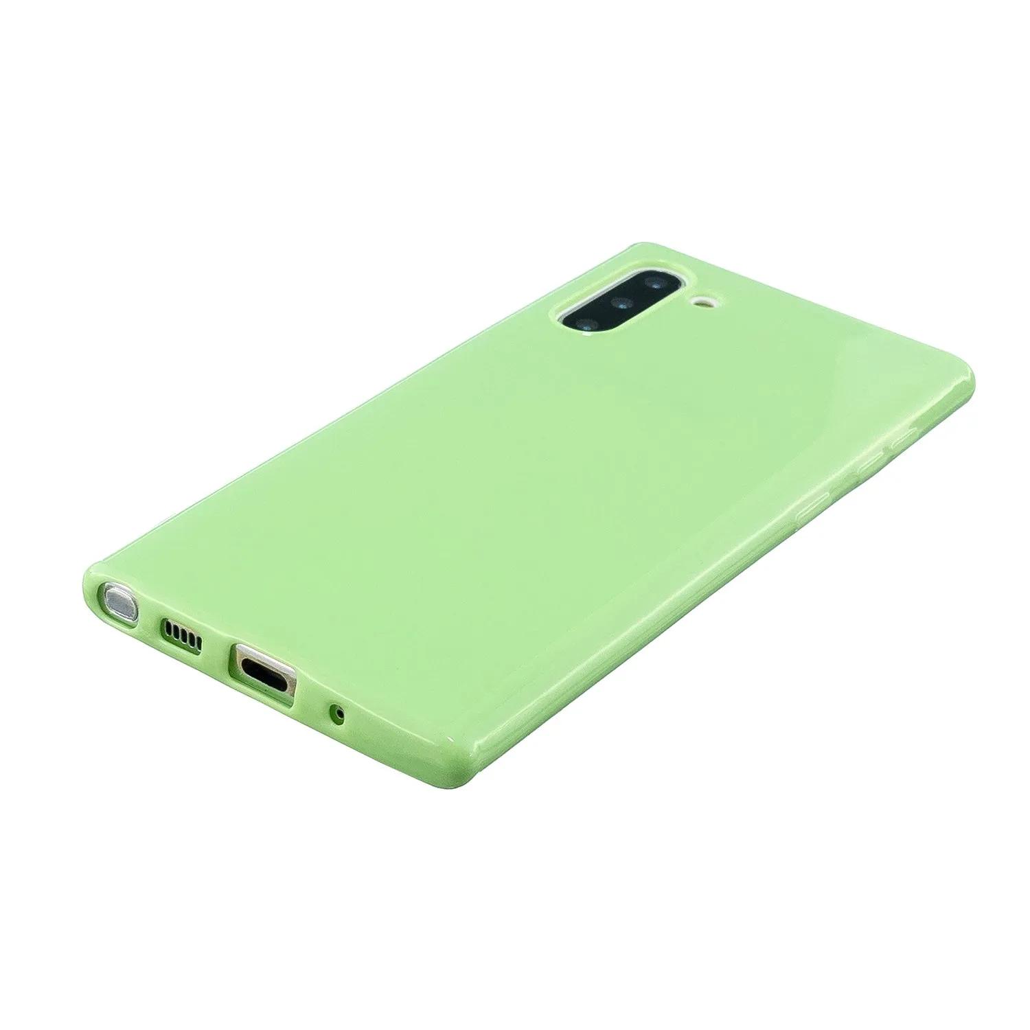 For Samsung Note 10/10 Pro Cellphone Cover TPU Phone Case Simple Profile Classic Design Shock-proof Shell Fluorescent green