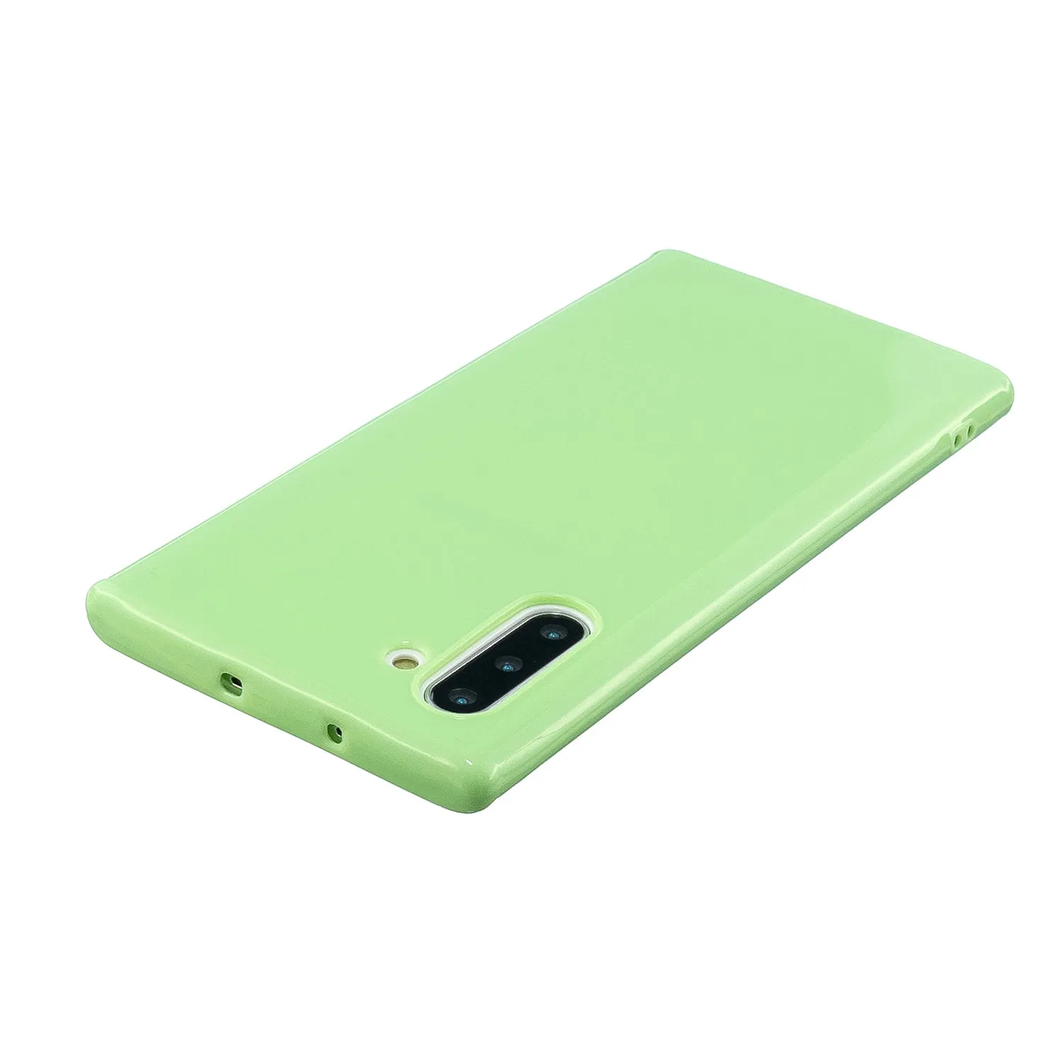 For Samsung Note 10/10 Pro Cellphone Cover TPU Phone Case Simple Profile Classic Design Shock-proof Shell Fluorescent green