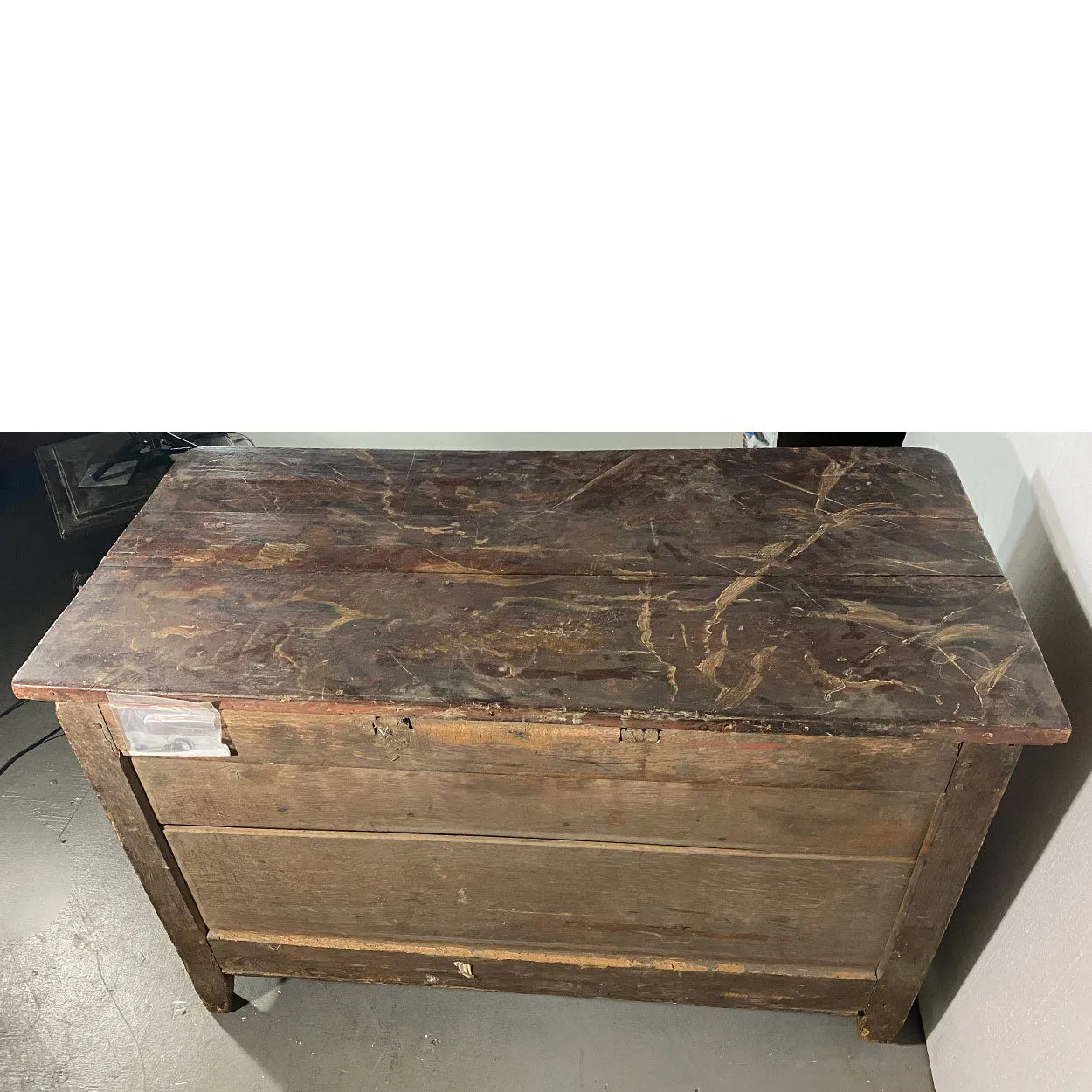 French Louis XV Period Grain Painted Oak Commode