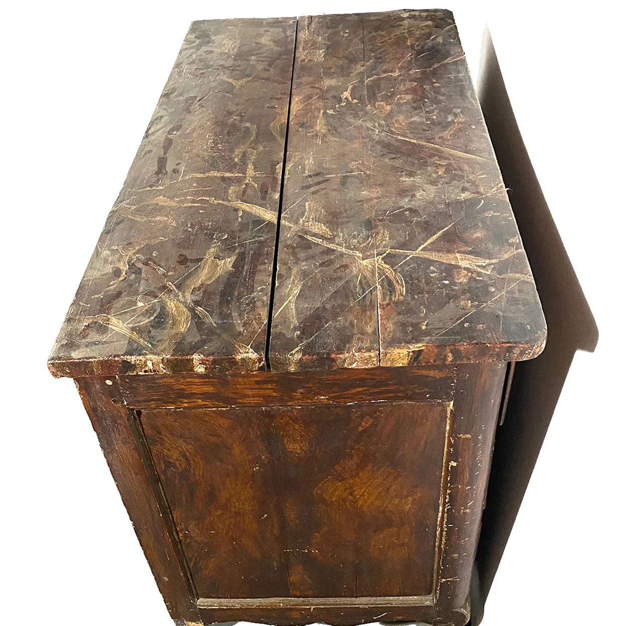 French Louis XV Period Grain Painted Oak Commode
