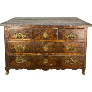 French Louis XV Period Grain Painted Oak Commode