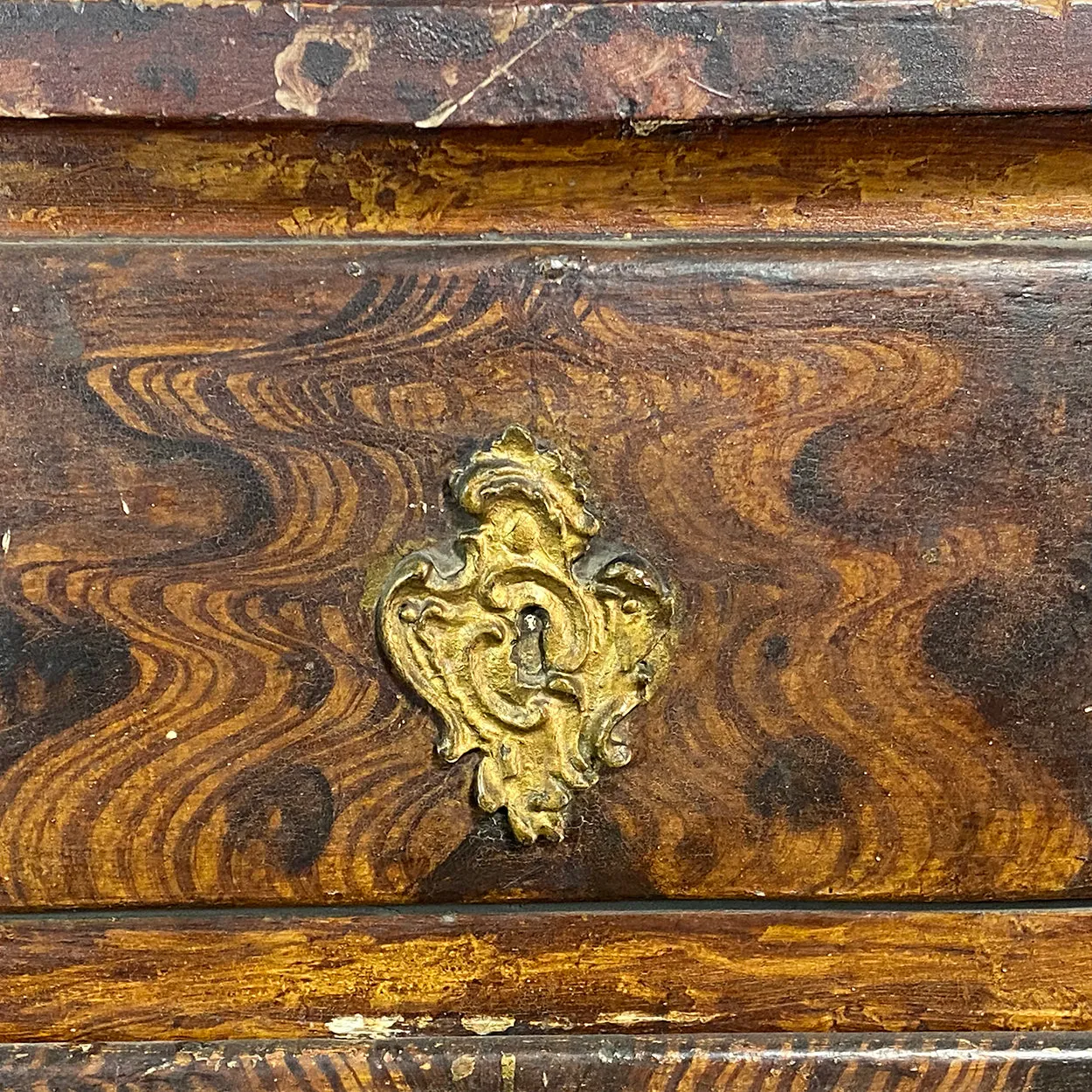 French Louis XV Period Grain Painted Oak Commode