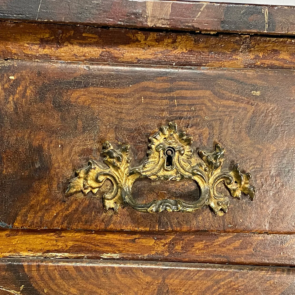 French Louis XV Period Grain Painted Oak Commode