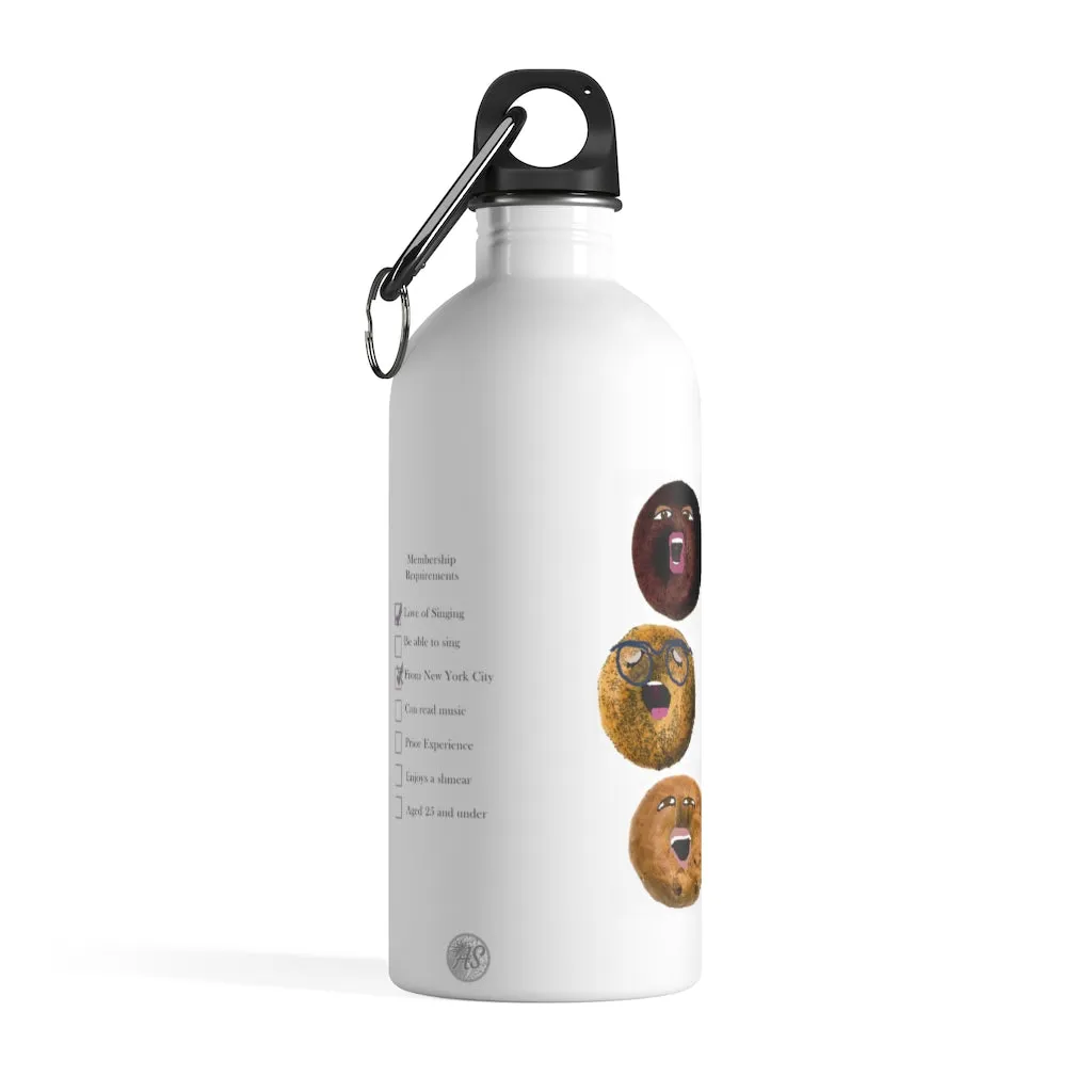 Fun, Eco-friendly, Stainless Steel Water Bottle  - Bagel Choir, NYC