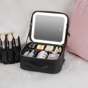 Glow Box - Portable Makeup Organizer with LED Mirror for Woman