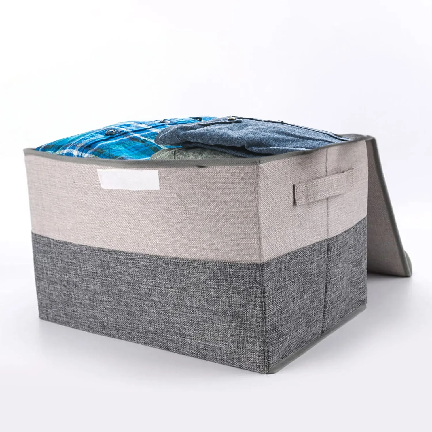 GOMINIMO 2 Pack 29L Foldable Storage Organizers (Gray   Beige)
