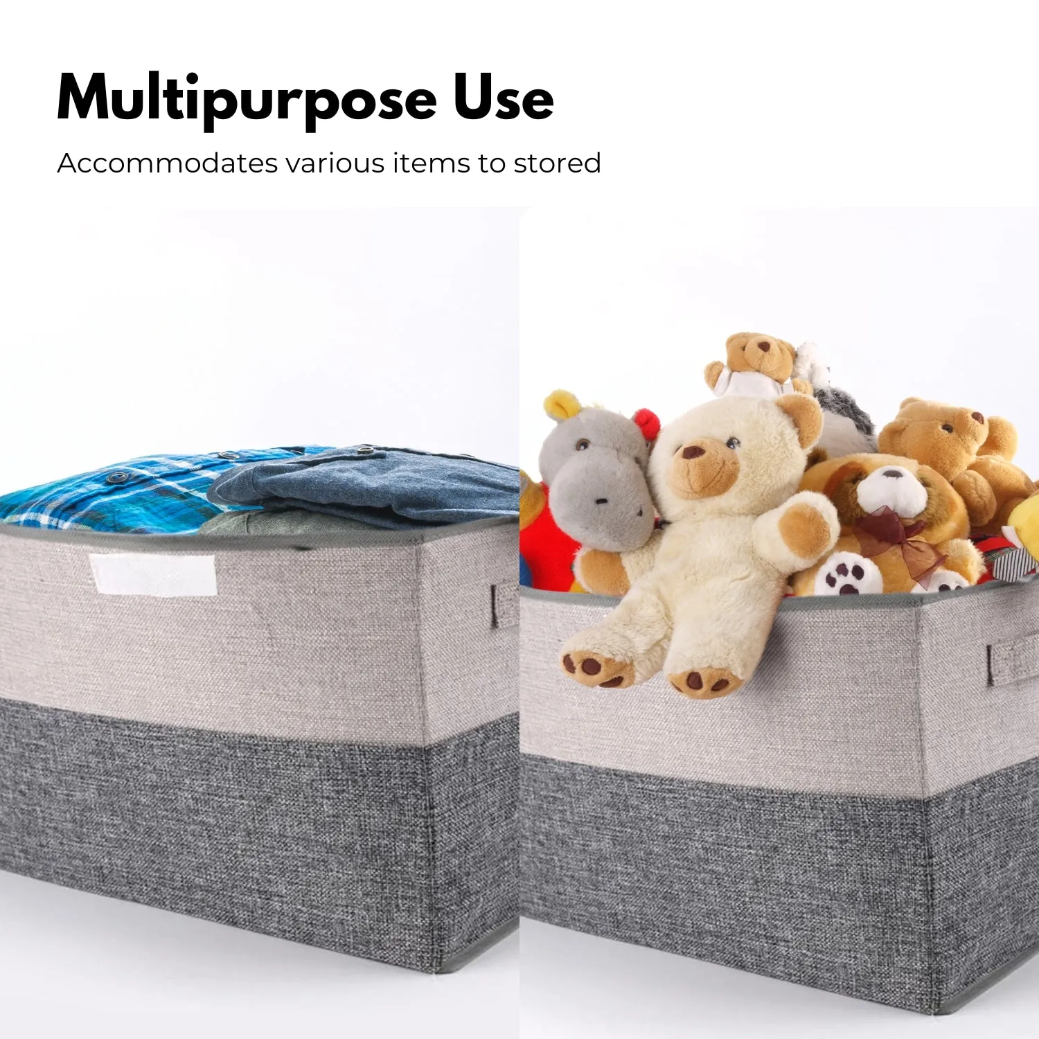 GOMINIMO 2 Pack 29L Foldable Storage Organizers (Gray   Beige)