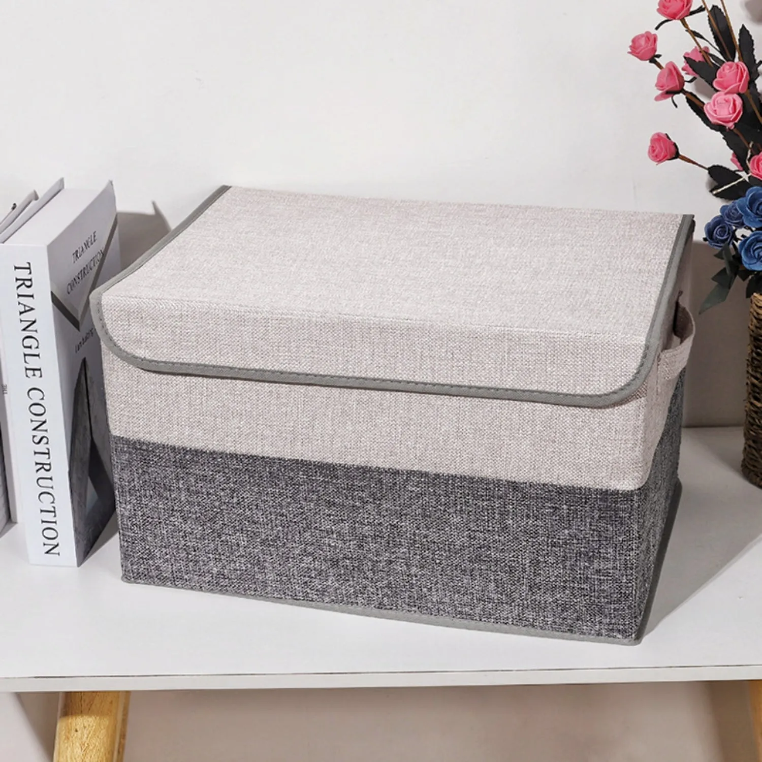 GOMINIMO 2 Pack 29L Foldable Storage Organizers (Gray   Beige)