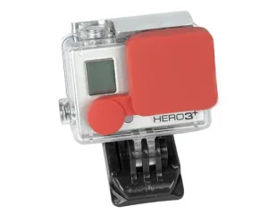 GoPro Lens Protective Silicone Cap for Hero 3  Camera Housing - Red