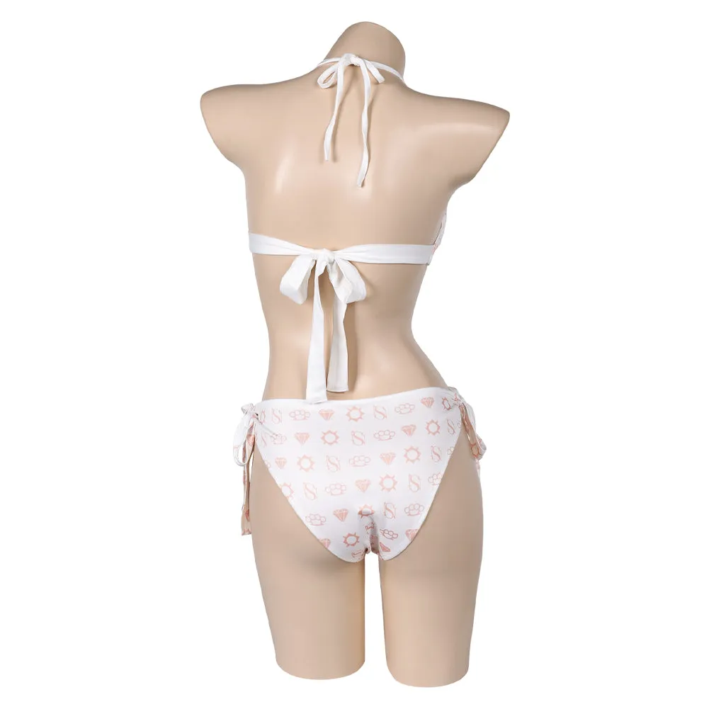 Grand Theft Auto VI Lucia GTA Game Character Original Sexy White Bikinis Swimsuit Swimwear Halloween Carnival Suit