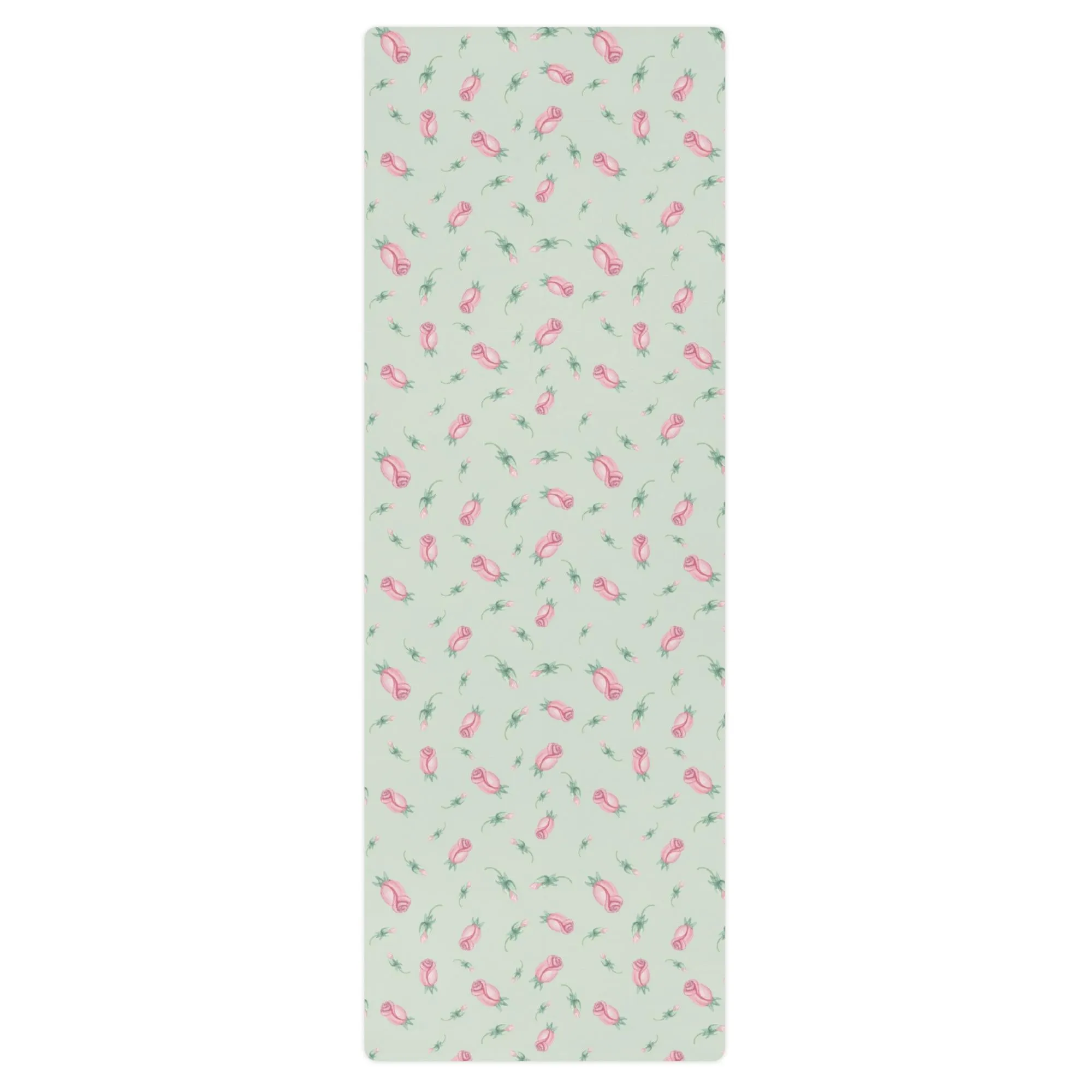 Green Tiny Rose Yoga Mat
