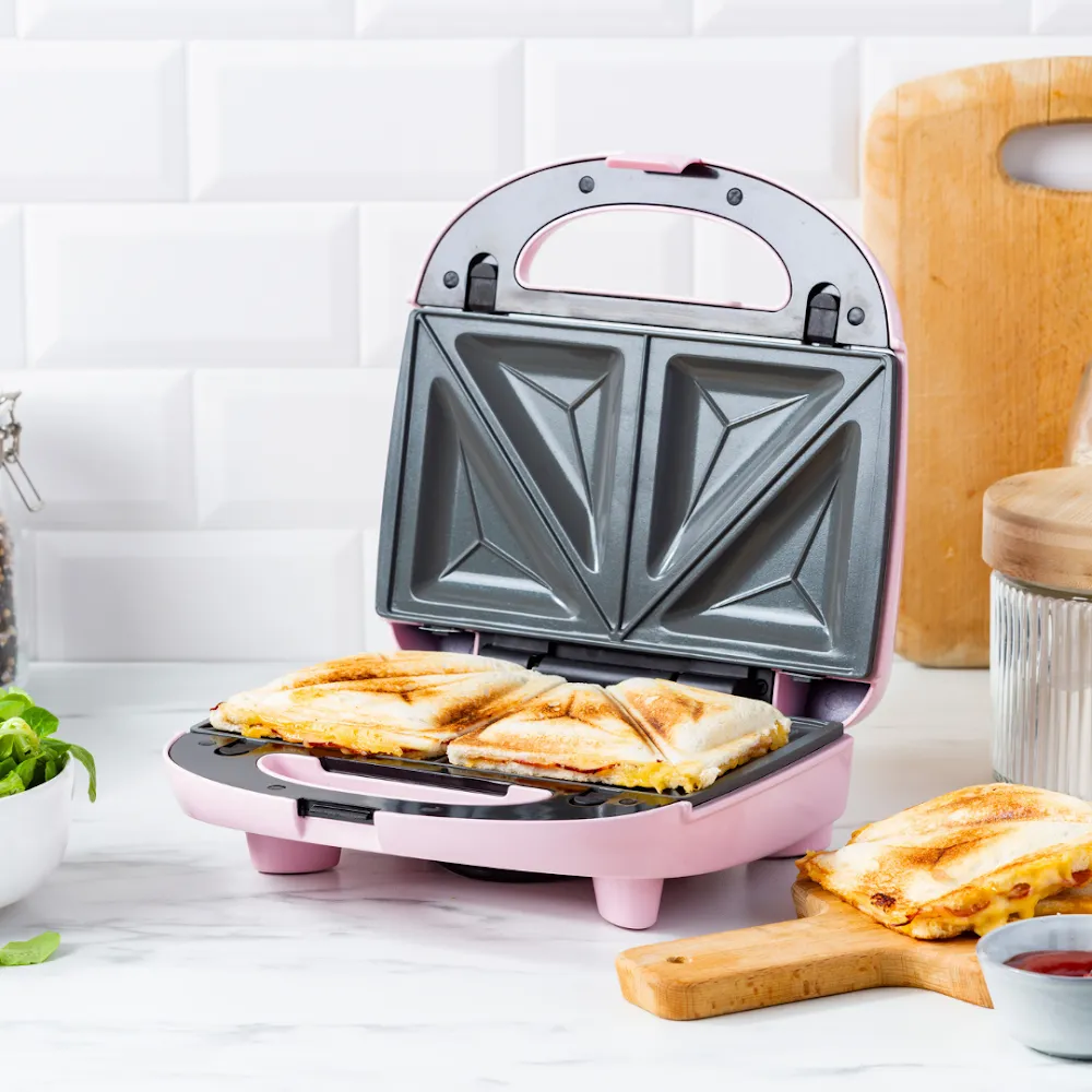 GreenChef 3-in-1 Grill Panini, Sandwich & Waffle Maker – Pink