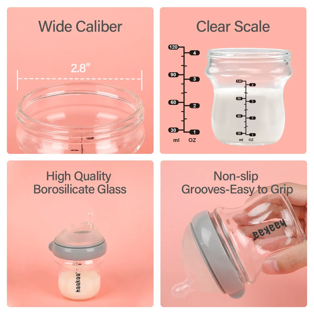 Haakaa Natural Glass Baby Bottles