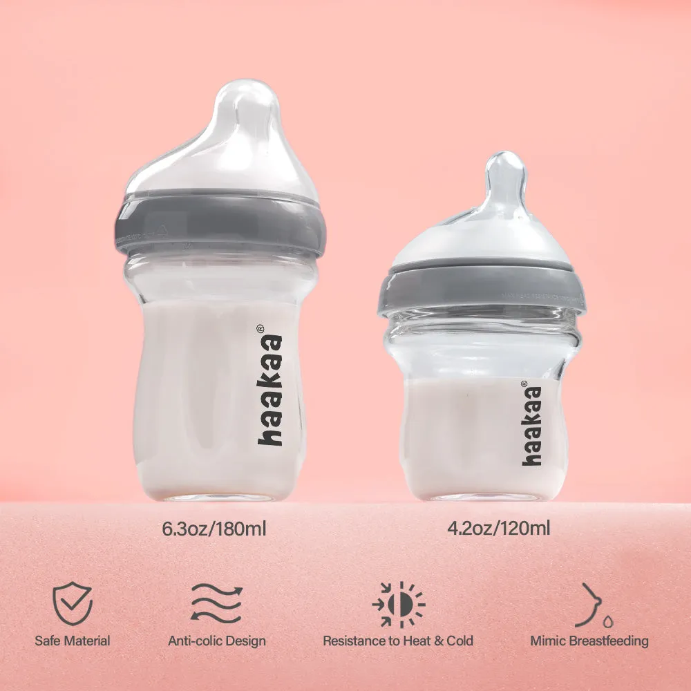 Haakaa Natural Glass Baby Bottles