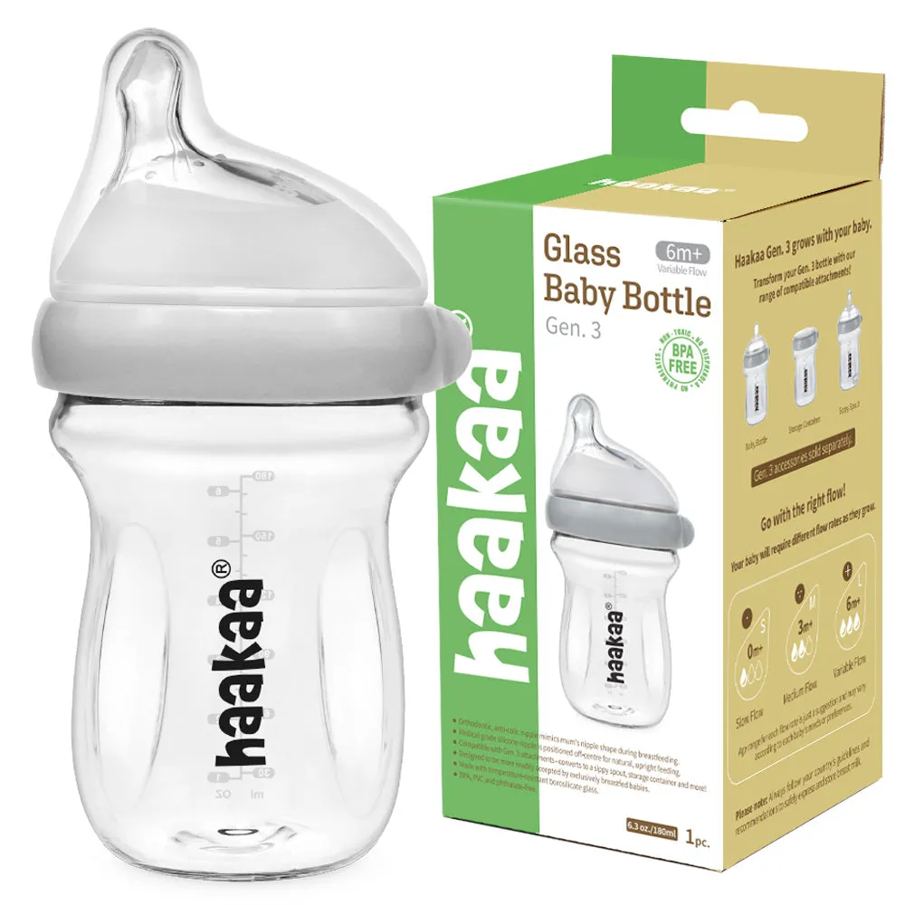 Haakaa Natural Glass Baby Bottles