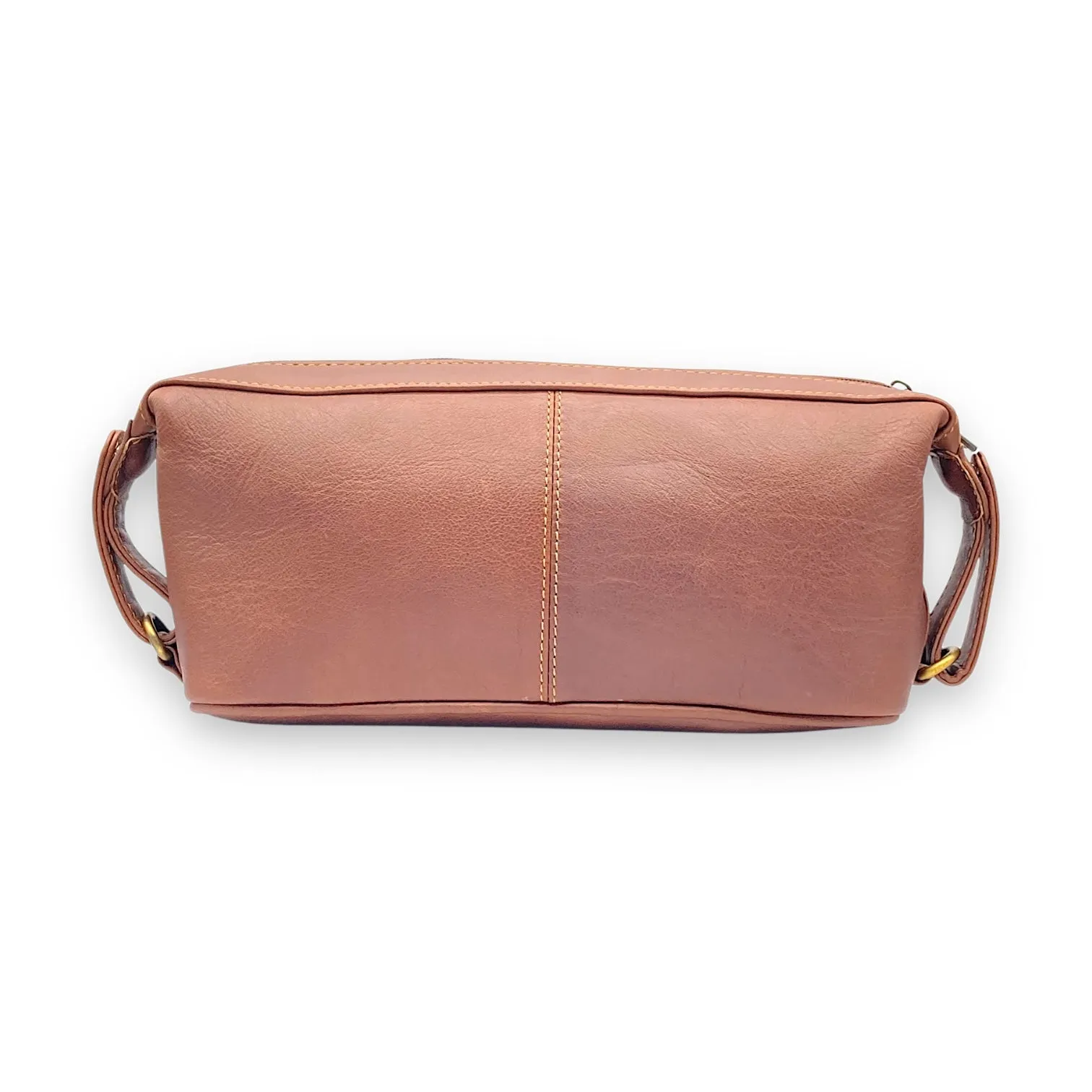 Hand Pouch, Wash Bag, Toiletry, Genuine Leather # 2607N