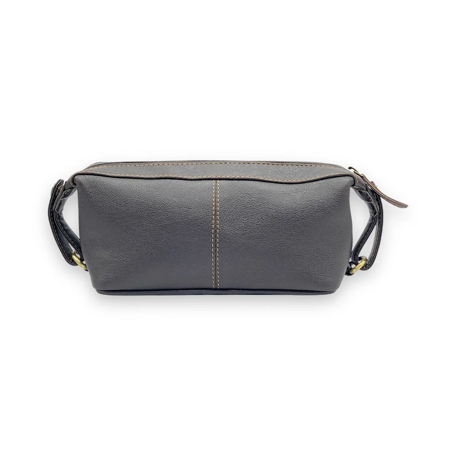 Hand Pouch, Wash Bag, Toiletry, Genuine Leather # 2607N