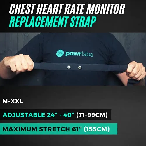 Heart Rate Monitor Replacement Strap - Heart Rate Monitor Chest Strap Replacement Band for Wahoo Tickr Polar H7 Garmin HRM Coospo Chest Strap - Heart Rate Monitor Strap Replacement (Powr Labs, M-XXL)