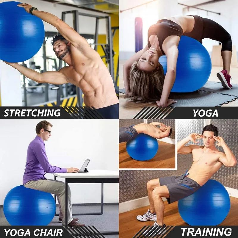 Heavy Duty Anti Burst Exercise Yoga/Gym Ball For Home/Gym (55cm , 65cm , 75cm , 85cm , 95cm)