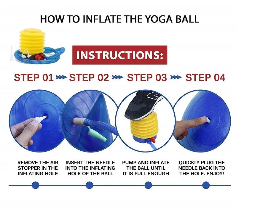 Heavy Duty Anti Burst Exercise Yoga/Gym Ball For Home/Gym (55cm , 65cm , 75cm , 85cm , 95cm)