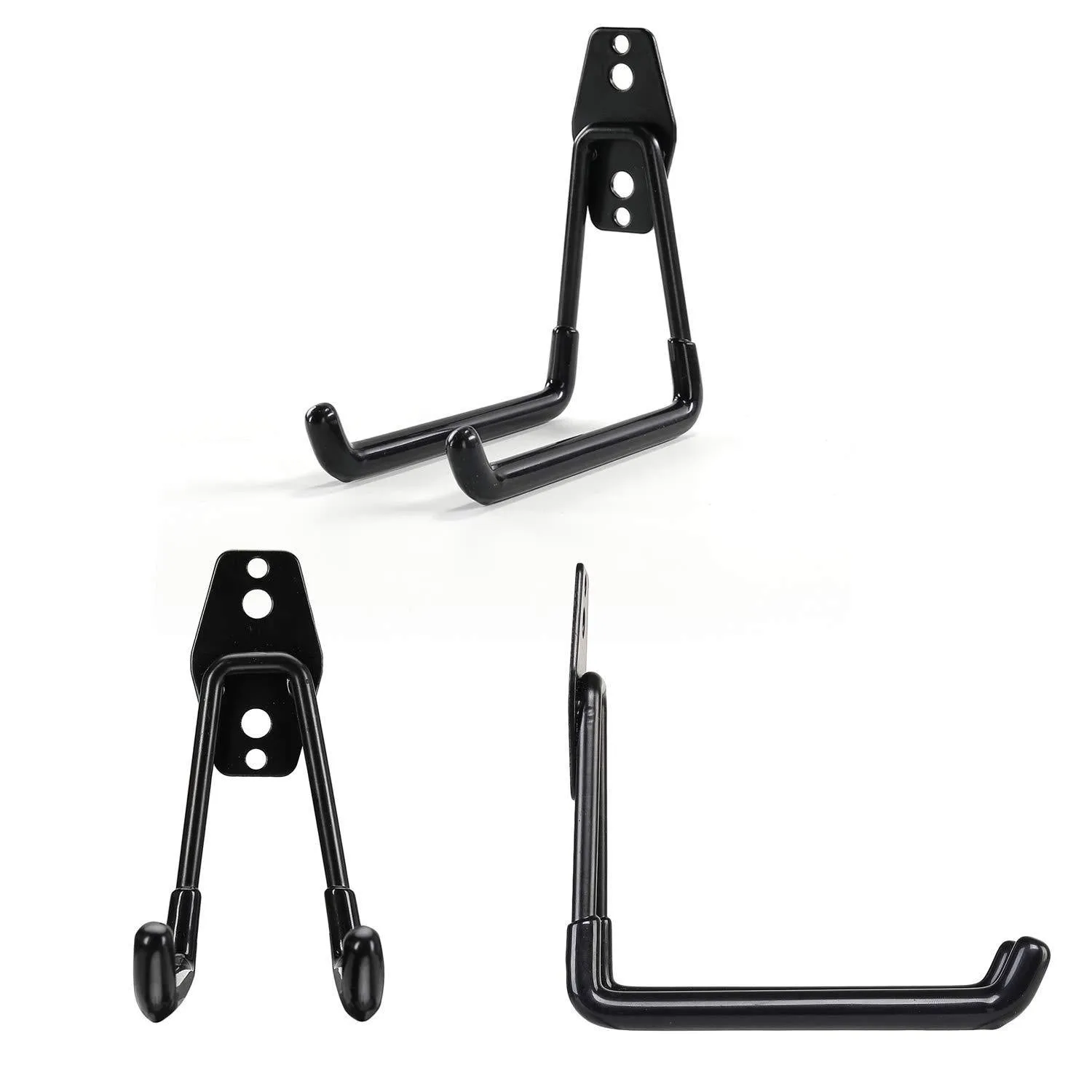 Heavy Duty Garage Storage Utility Hooks and Hanger, Wall Mount Tool Holder Garage Organizer with Anti-Slip Coating for Home Chair Ladder Bike Bicycle & Garden Hose (5 Pack - Black)