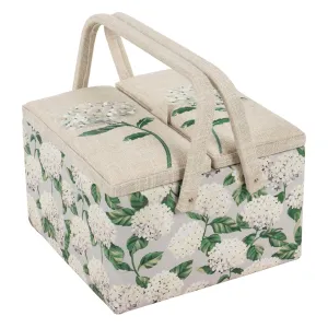 Hobby Gift | Large Twin Lid Sewing Box | Hydrangea