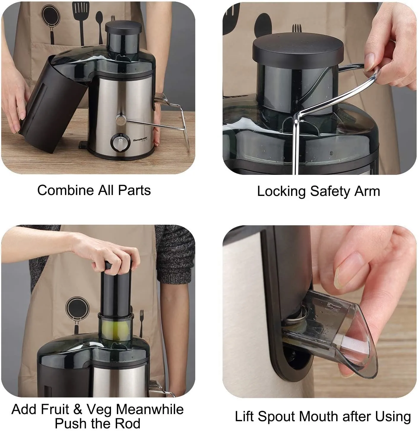 Homeleader Stainless Steel Juicer
