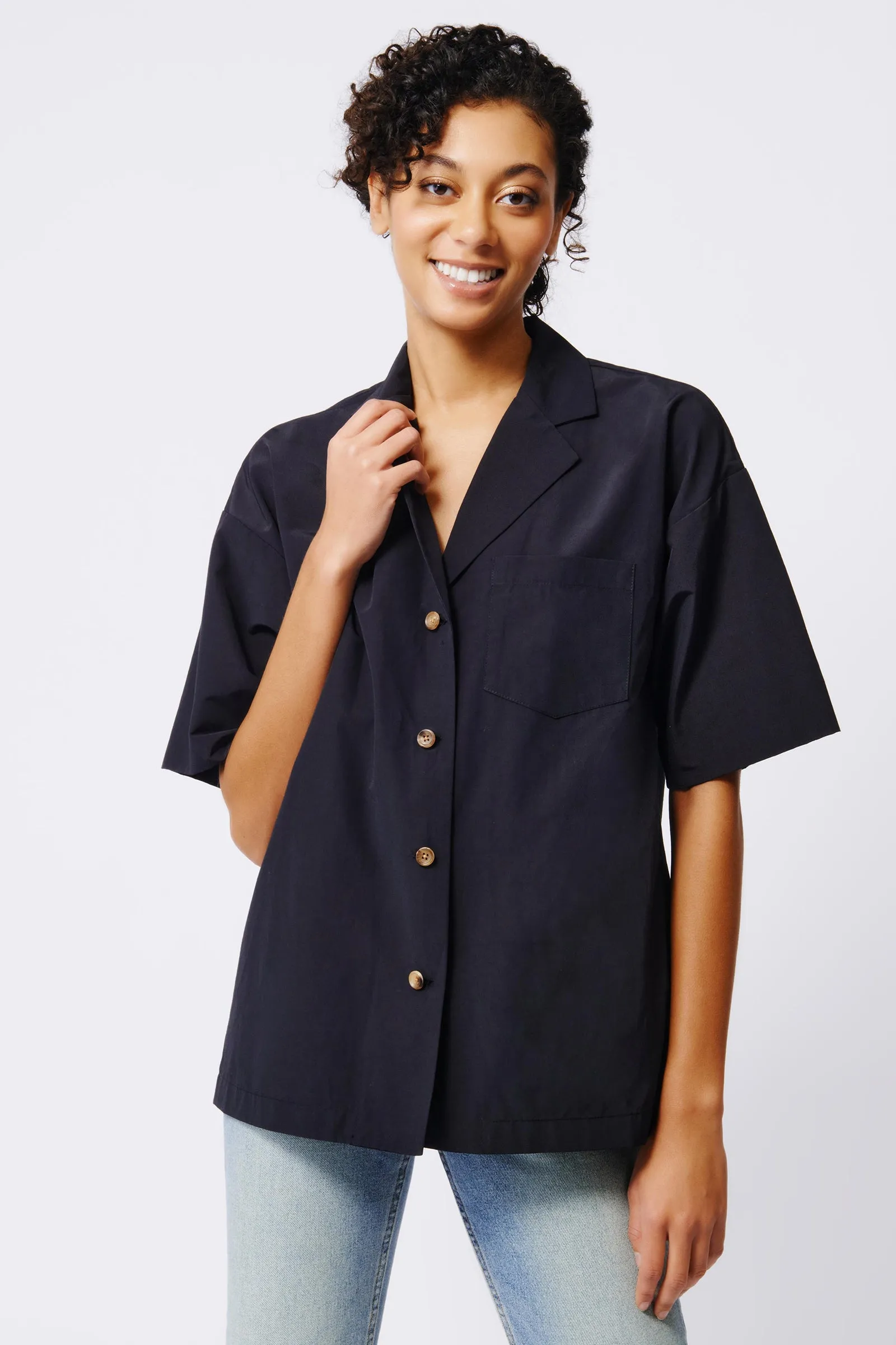 Hudson Shirt Jacket - Black Broadcloth
