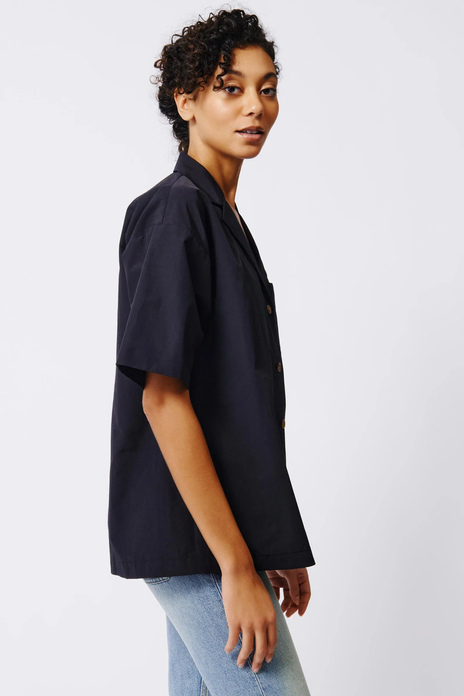 Hudson Shirt Jacket - Black Broadcloth